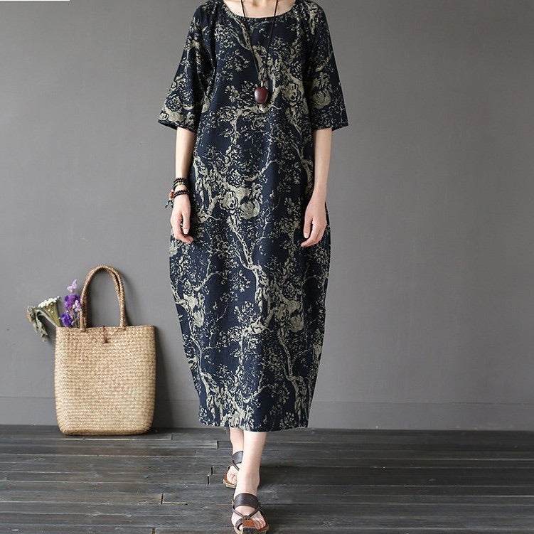 Japanese Porcelain Print Dress