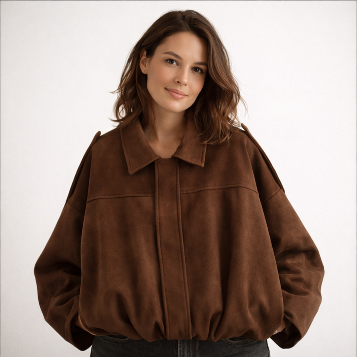 Oversized Bomber Jacket brown image 2 