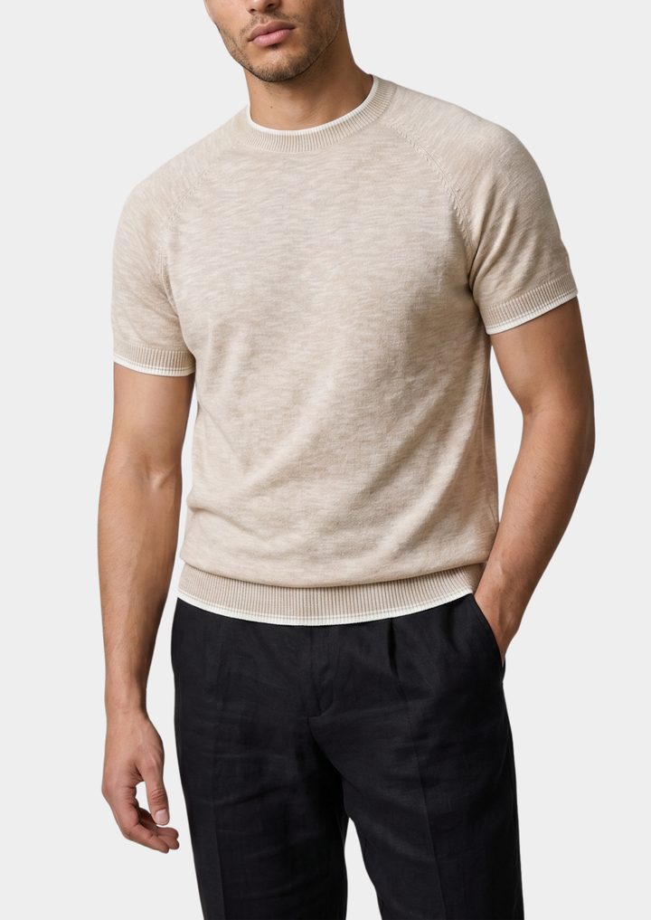 Capri Linen Contrast T-Shirt beige image 1 #color_beige