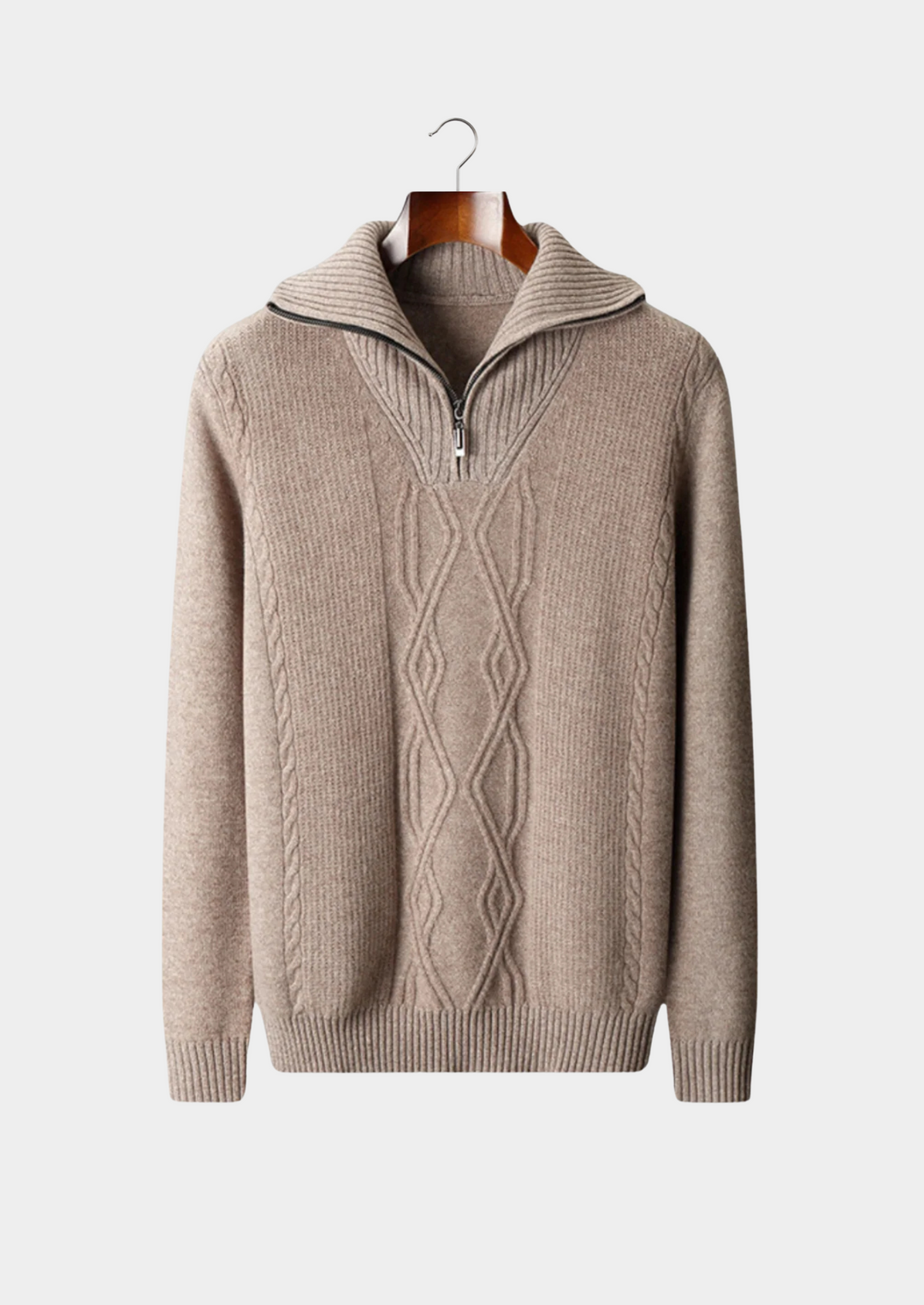 Pure Merino Textured Half-Zip beige image 1 #color_beige