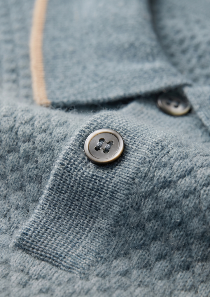 The Cashmere Two-Tone Polo sea blue image 3 #color_sea-blue