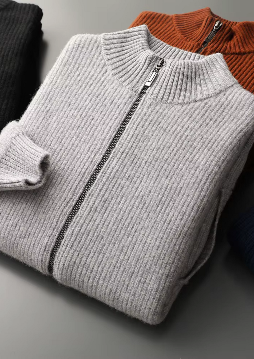 Pure Merino Ribbed Cardigan dark caramel image 4 #color_dark-caramel
