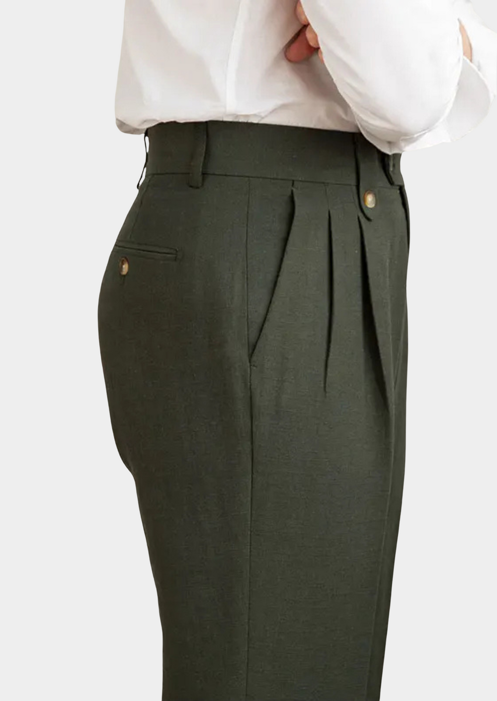 Cagliari Pleated Coastal Trousers olive image 2 #color_olive