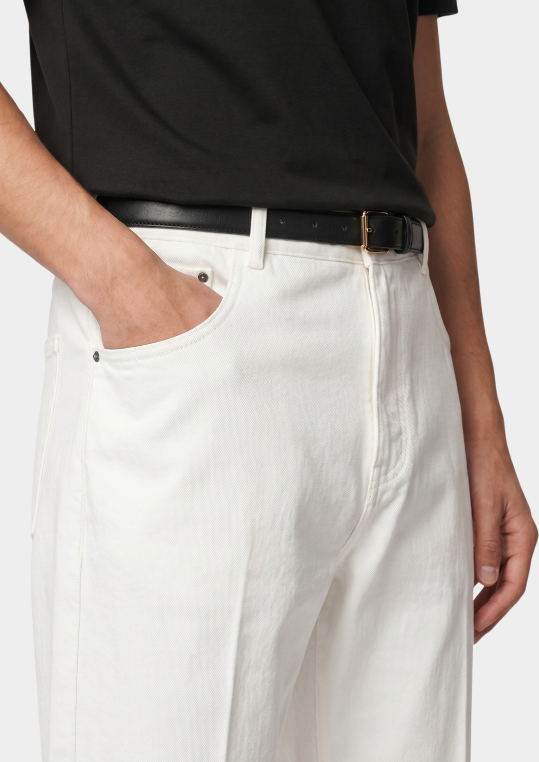 The White Straight Leg Denim Trousers