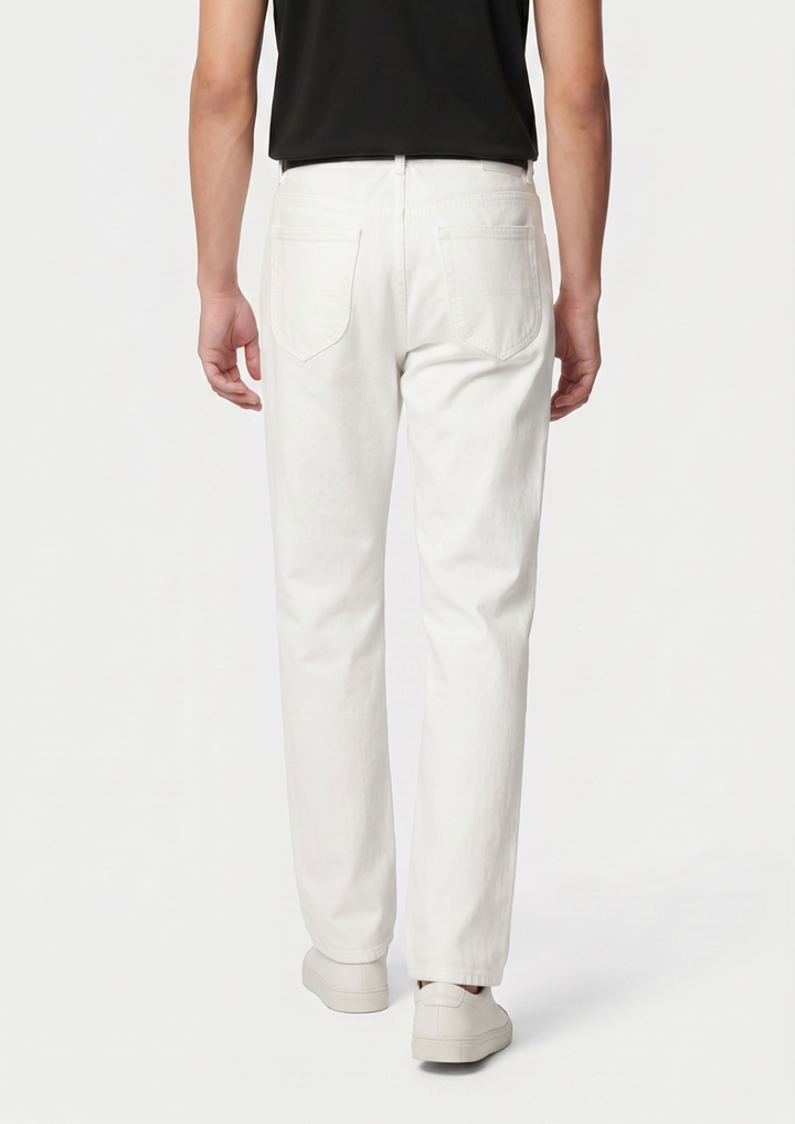 ESSENTIAL WHITE STRAIGHT LEG DENIM TROUSERS