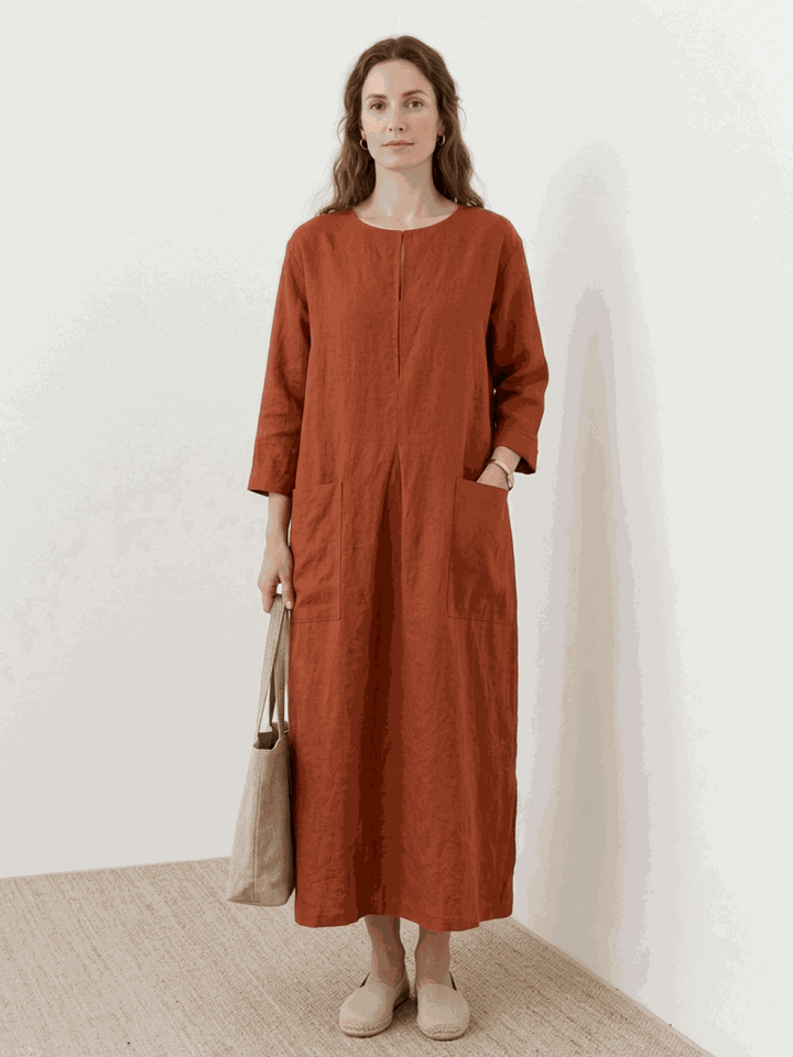100% Cotton Pocket Maxi Dress