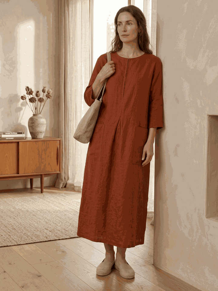 100% Cotton Pocket Maxi Dress