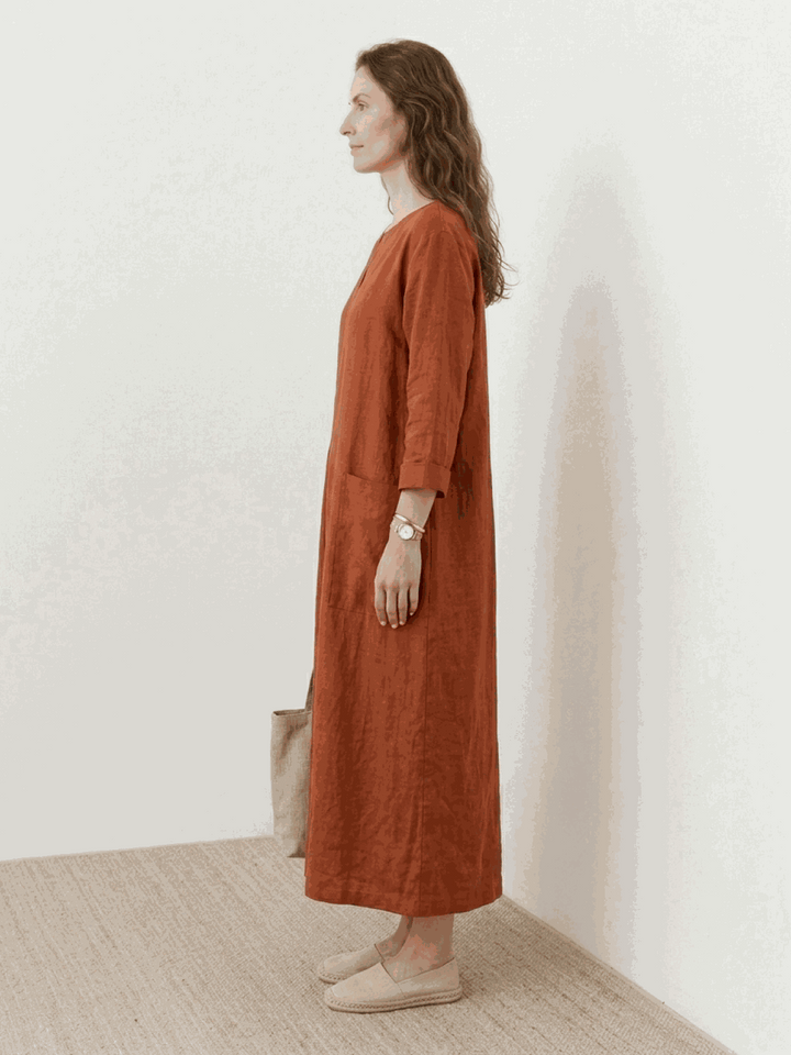 100% Cotton Pocket Maxi Dress
