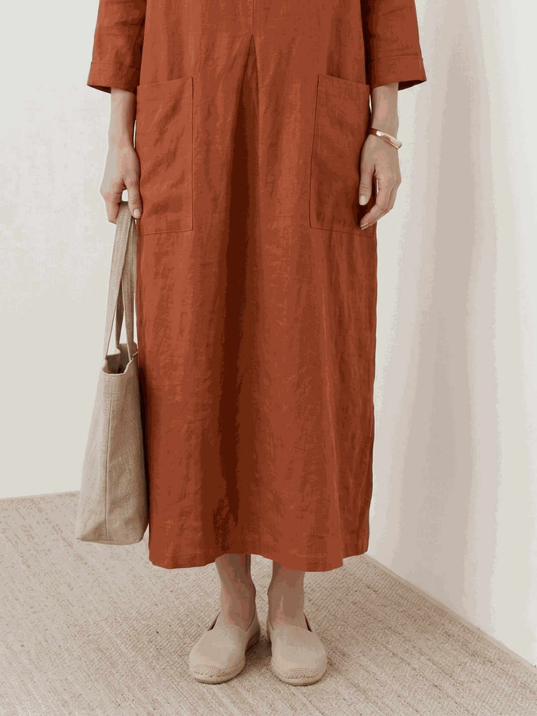 100% Cotton Pocket Maxi Dress