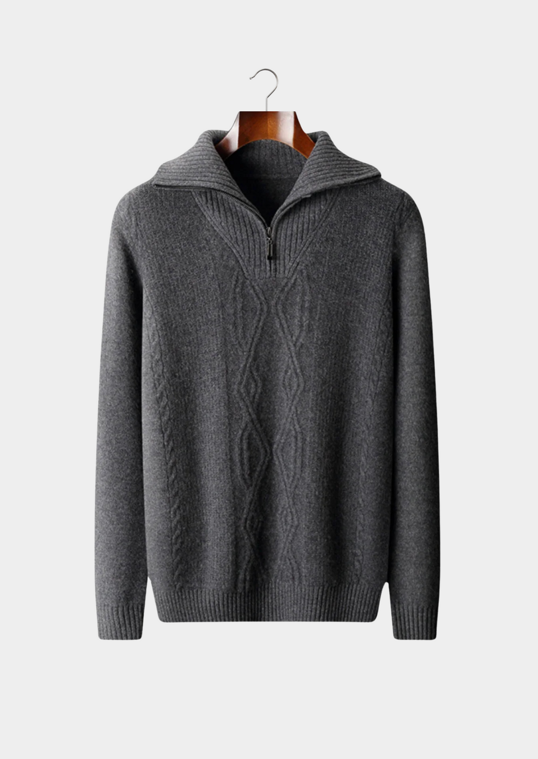 Pure Merino Textured Half-Zip dark gray image 1 #color_dark-gray
