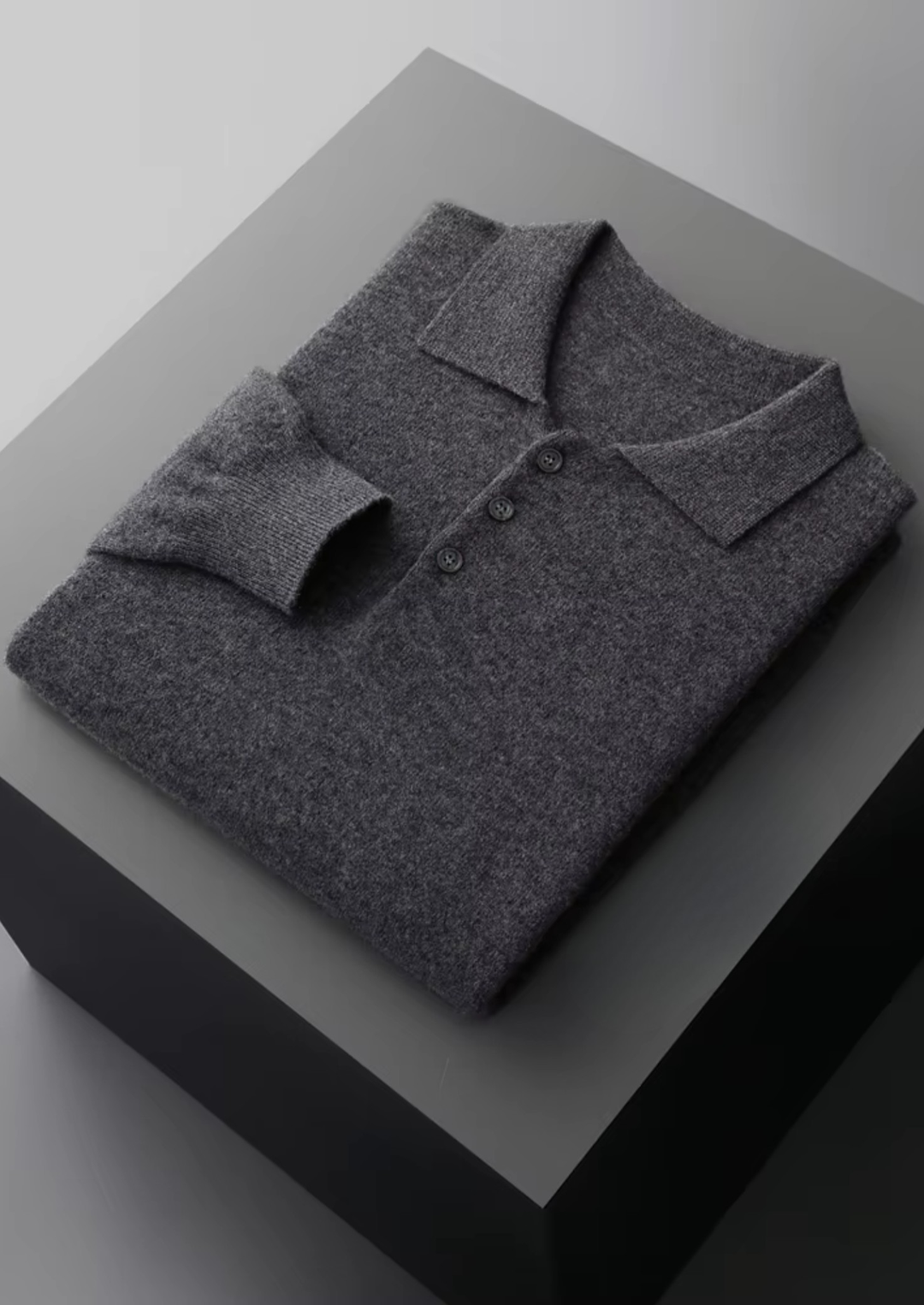 Pure Merino Sweater Polo dark grey image 1 #color_dark-grey
