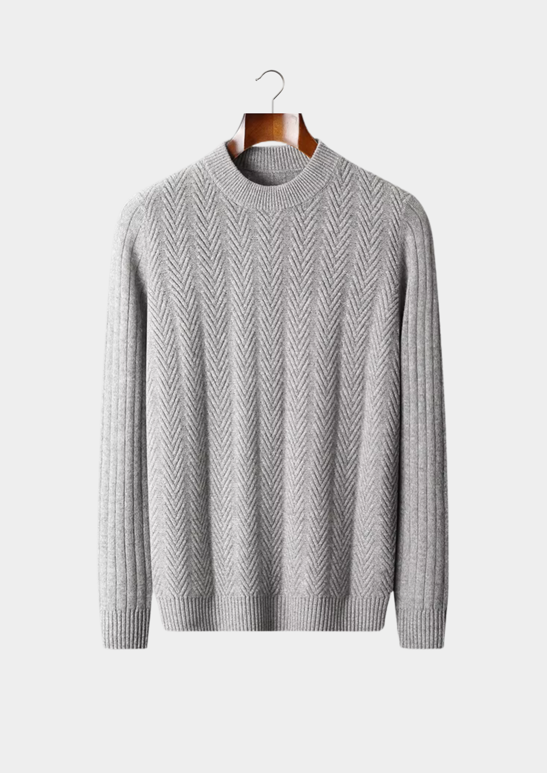Pure Merino Herringbone Crewneck light gray image 1 #color_light-gray