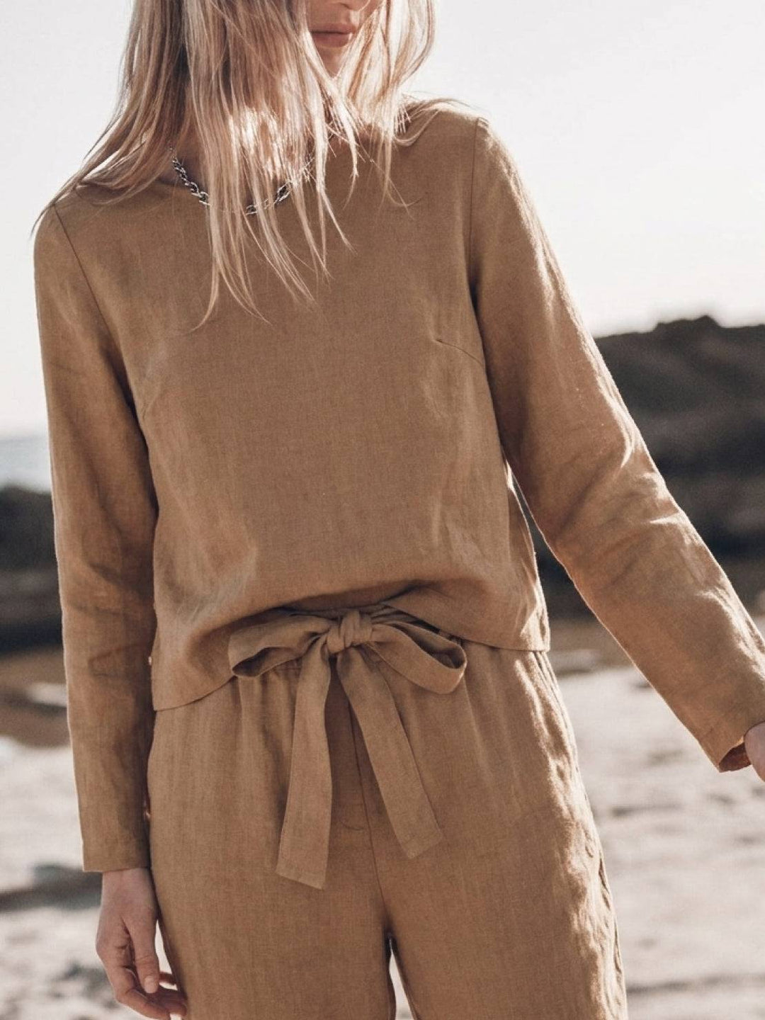 Cotton-Linen Monochrome Capsule khaki image 8 