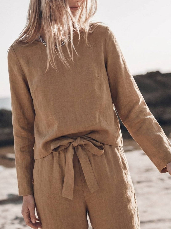 Cotton-Linen Monochrome Capsule khaki image 8 