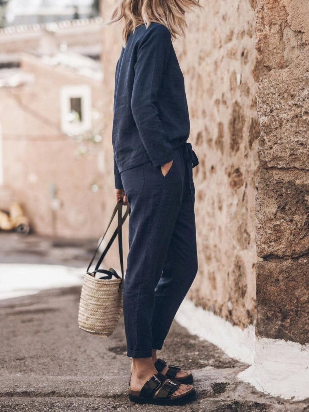 Cotton-Linen Monochrome Capsule navy blue image 3 