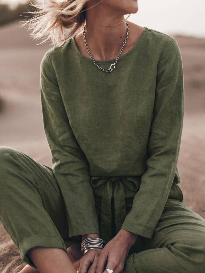 Cotton-Linen Monochrome Capsule army green image 4 