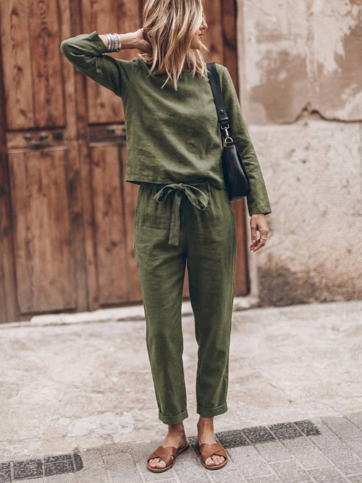 Cotton-Linen Monochrome Capsule army green image 1 