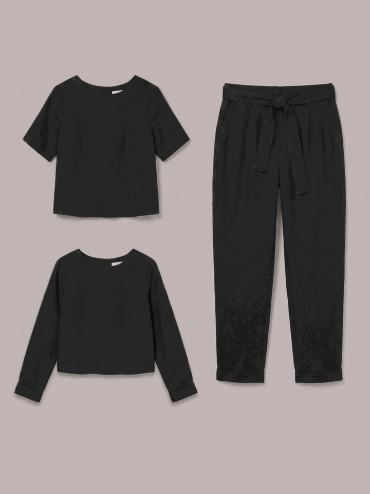 The Everywhere Cotton-Linen Set | Three-Piece Capsule black image 2 