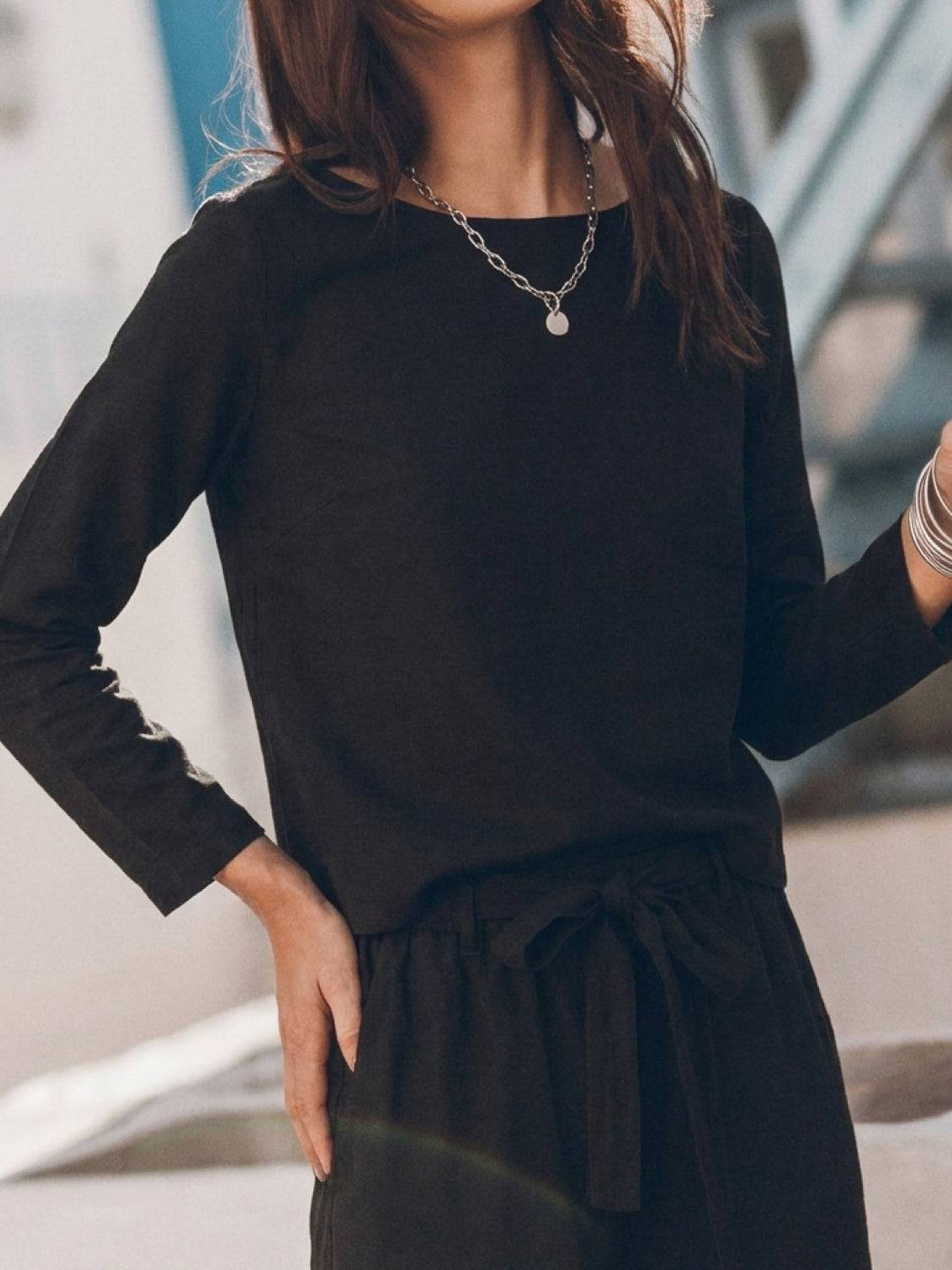 Cotton-Linen Monochrome Capsule black image 4 