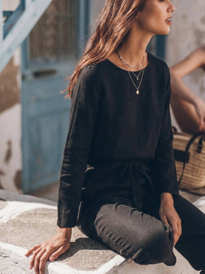 Cotton-Linen Monochrome Capsule black image 3 