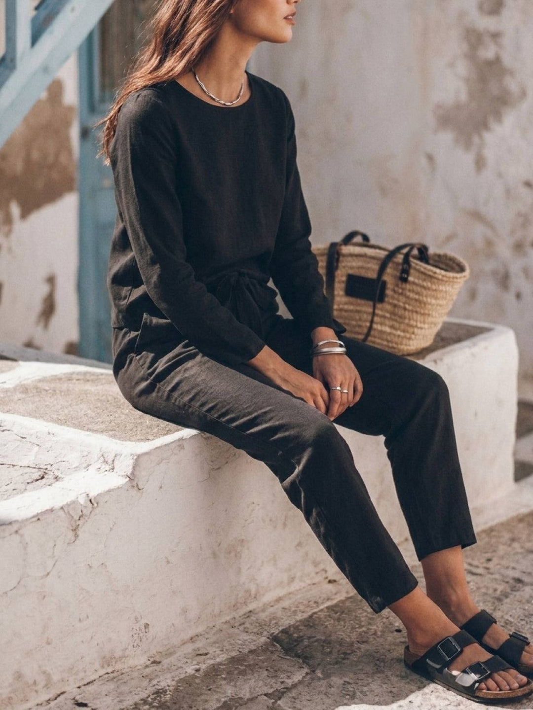 Cotton-Linen Monochrome Capsule black image 6 