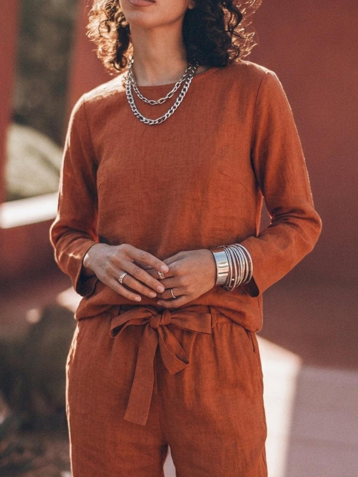 Cotton-Linen Monochrome Capsule rusty orange image 8 