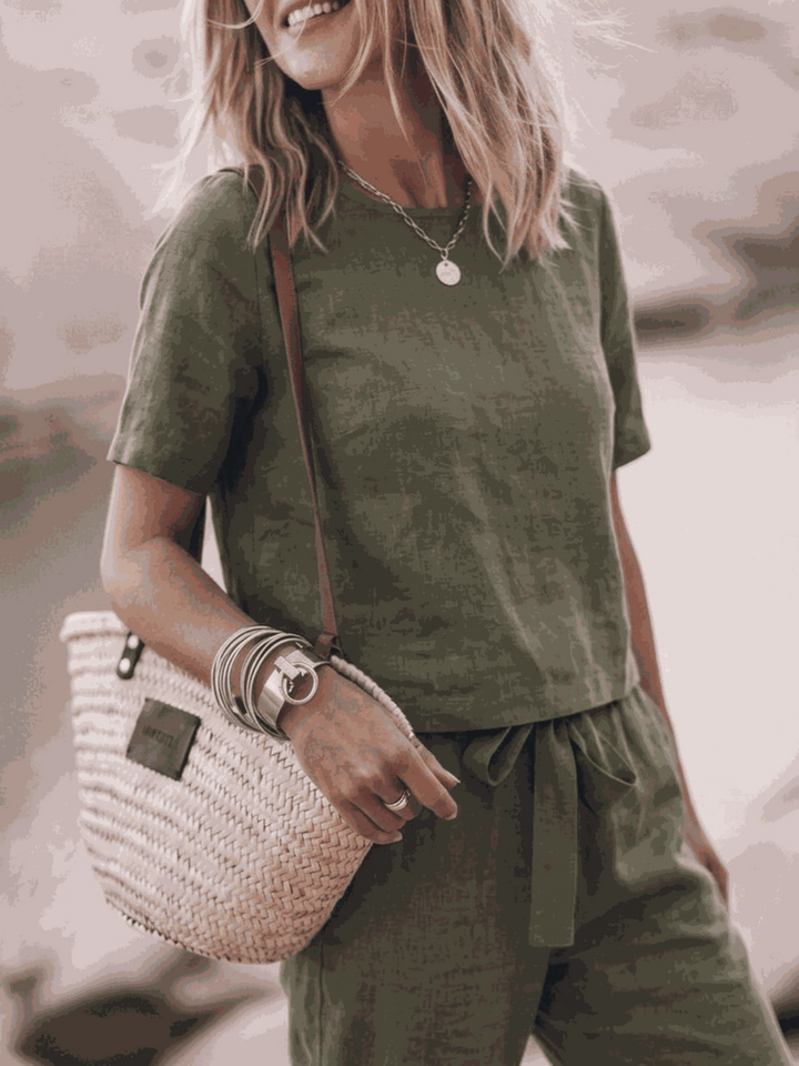 The Everywhere Cotton-Linen Set | Three-Piece Capsule army green image 3 