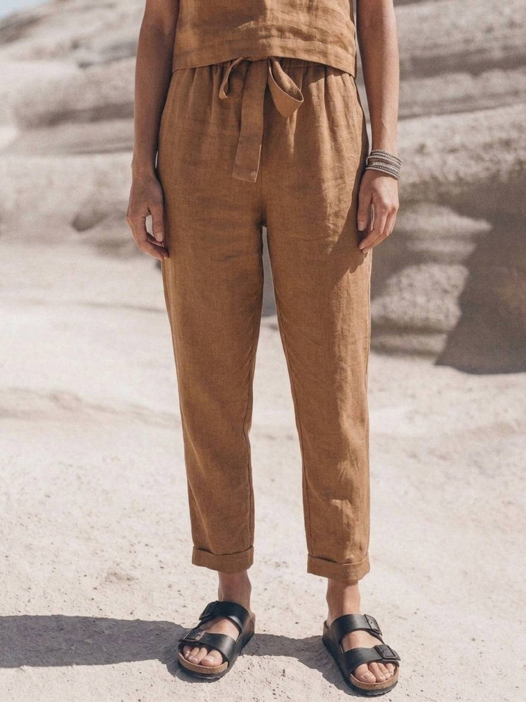 Cotton-Linen Monochrome Capsule khaki image 9 
