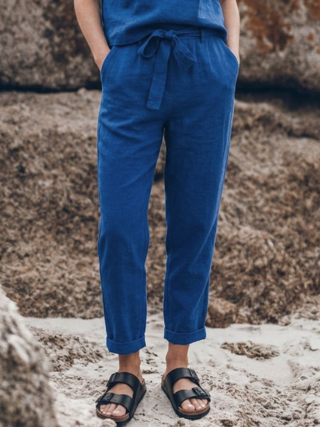 Cotton-Linen Monochrome Capsule royal blue image 9 