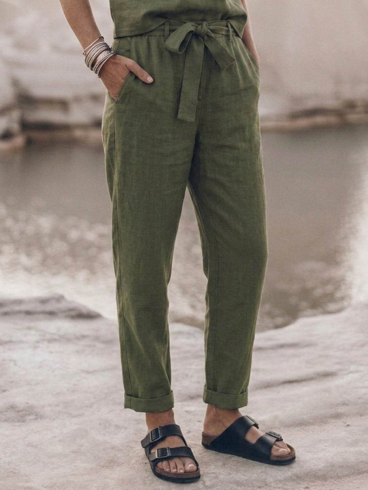 Cotton-Linen Monochrome Capsule army green image 9 