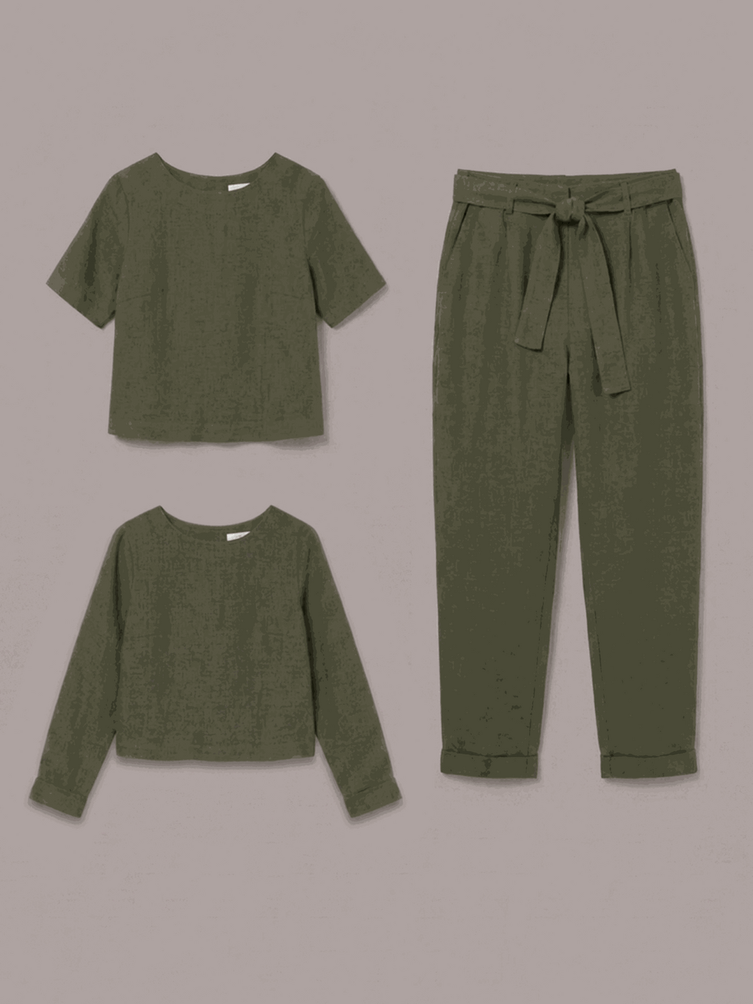 The Everywhere Cotton-Linen Set | Three-Piece Capsule army green image 5 