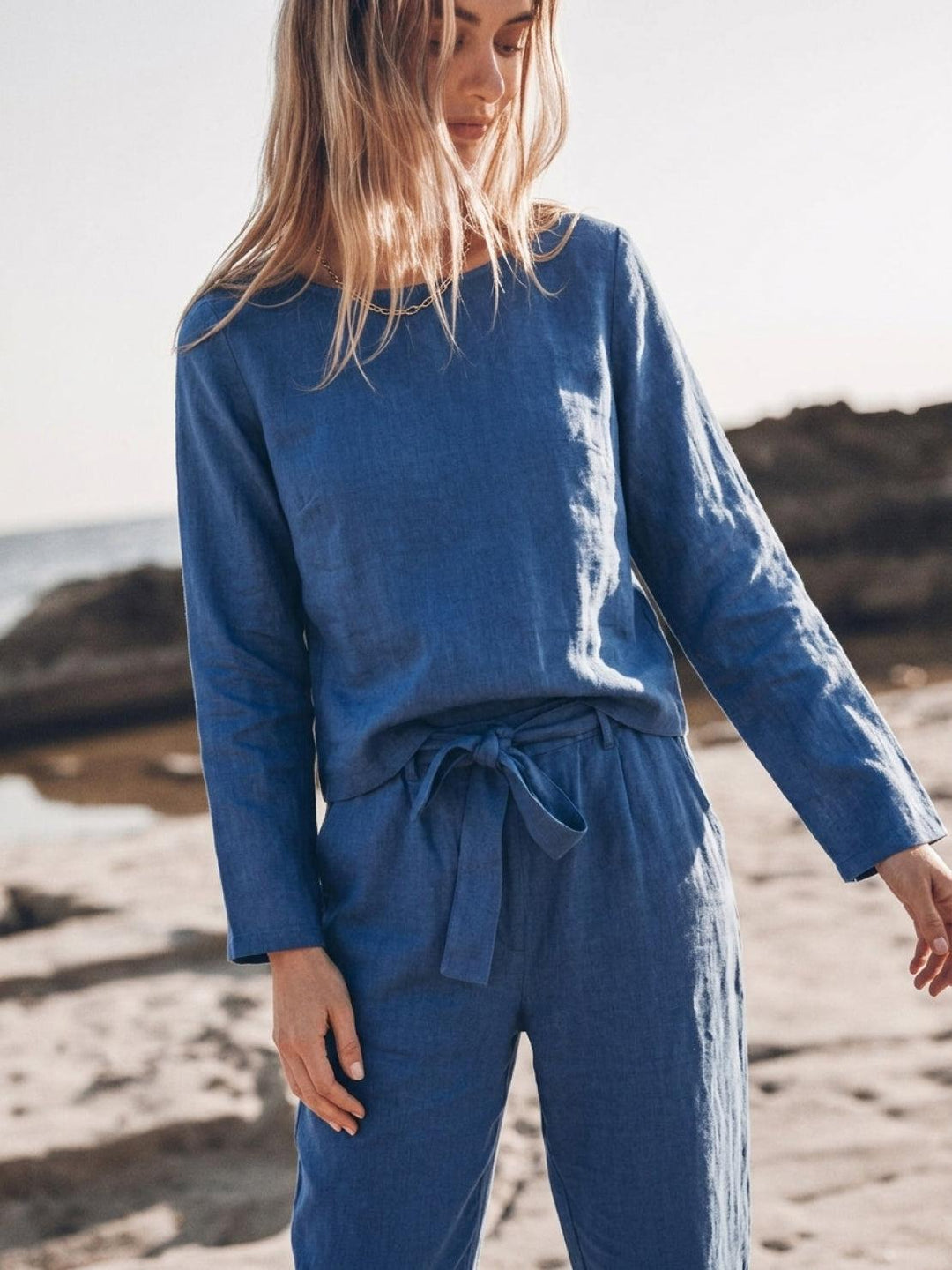 Cotton-Linen Monochrome Capsule royal blue image 4 