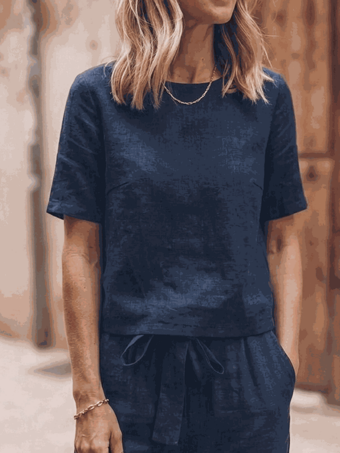 The Everywhere Cotton-Linen Set | Three-Piece Capsule navy blue image 2 