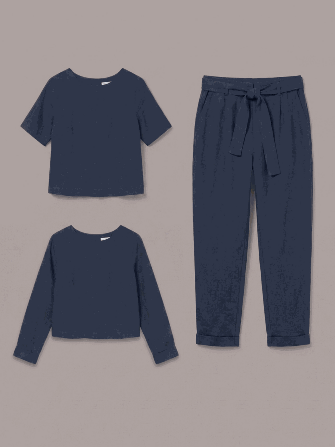 The Everywhere Cotton-Linen Set | Three-Piece Capsule navy blue image 3 