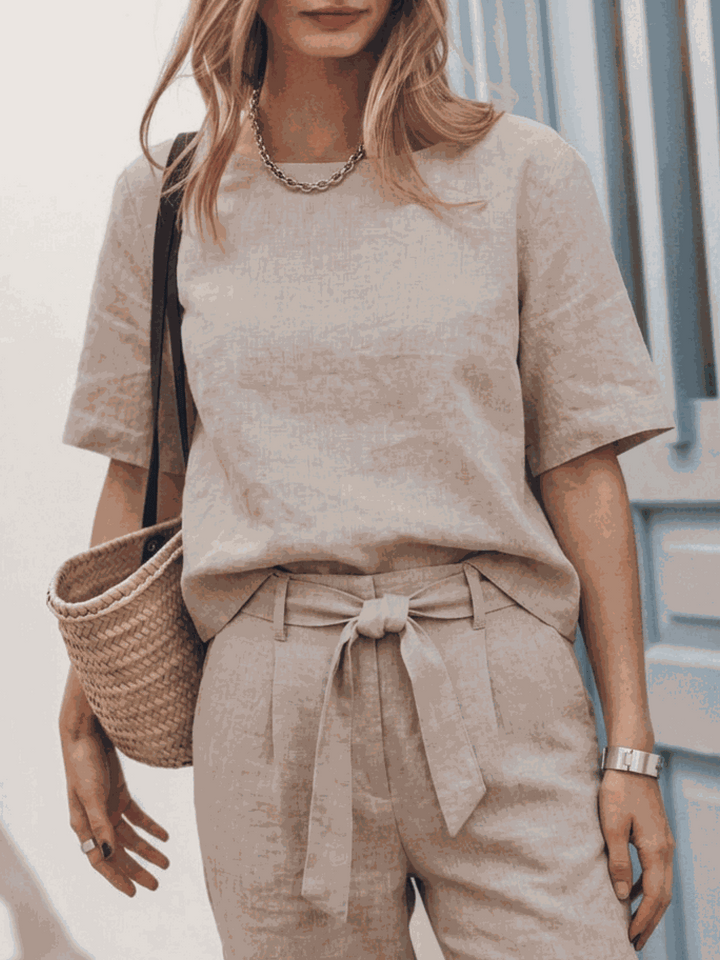 The Everywhere Cotton-Linen Set | Three-Piece Capsule beige image 2 