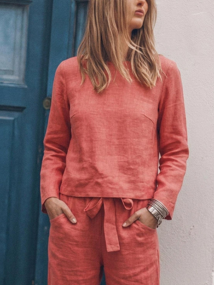 Cotton-Linen Monochrome Capsule coral image 4 