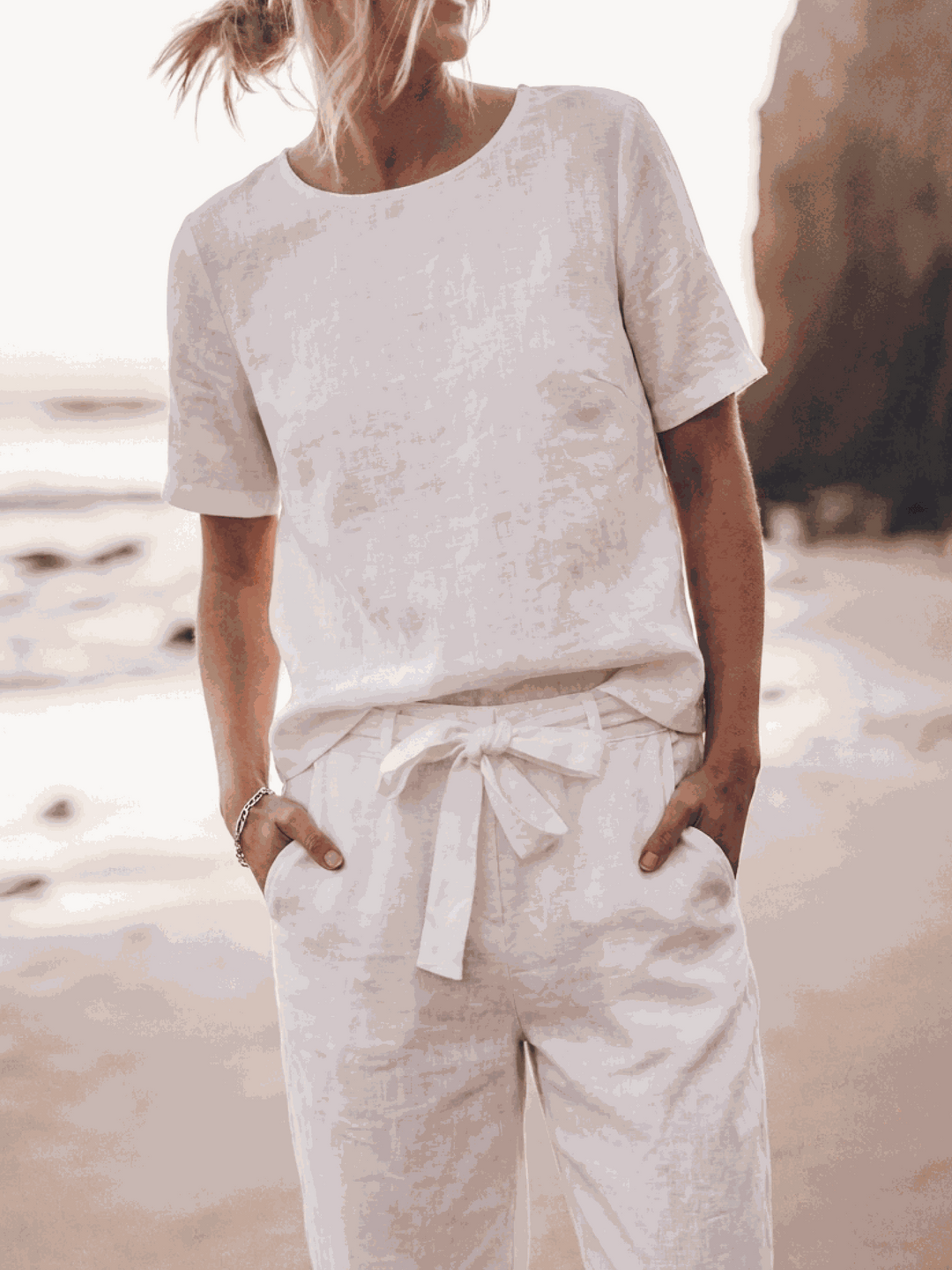 The Everywhere Cotton-Linen Set | Three-Piece Capsule white image 5 