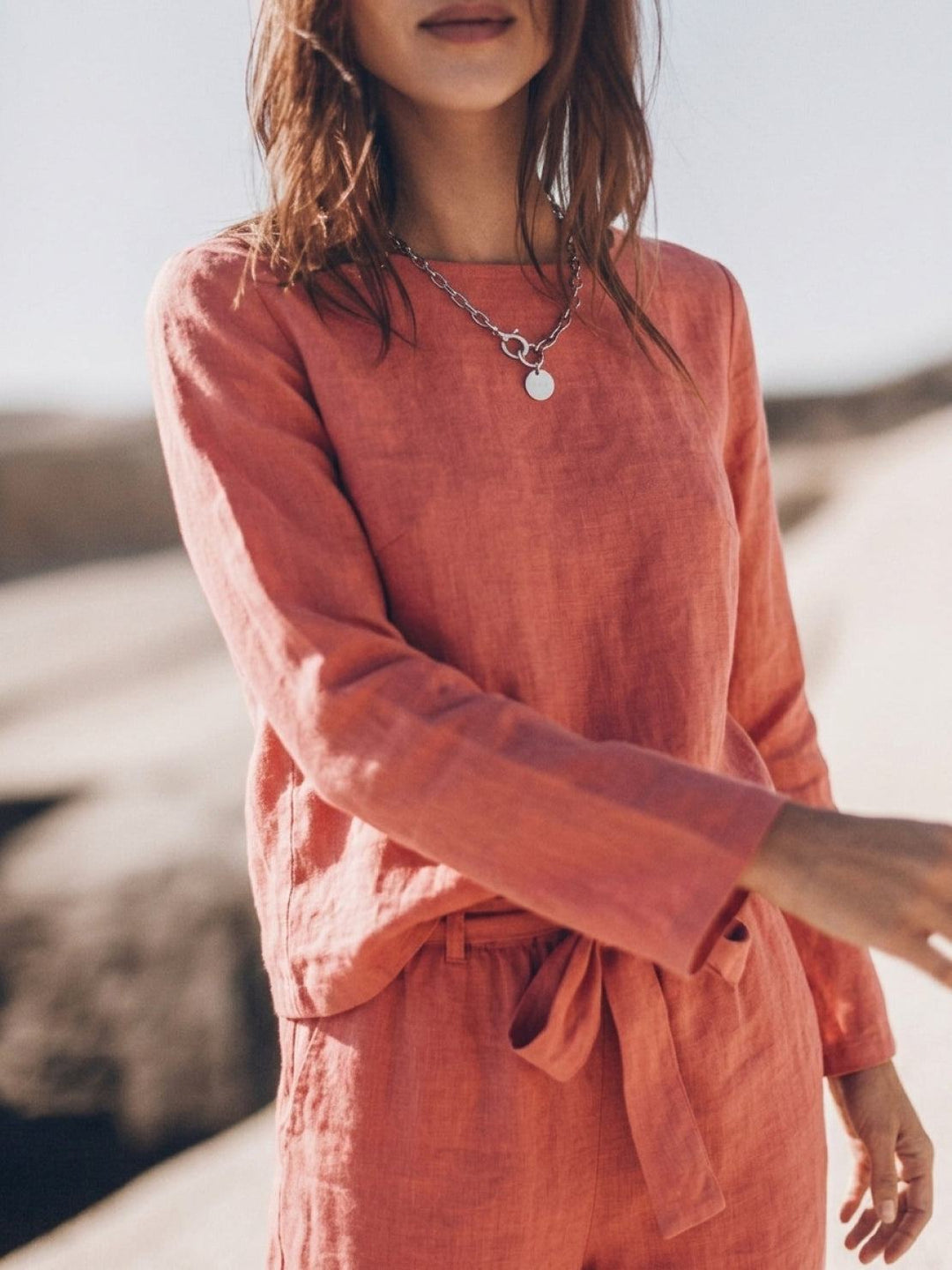 Cotton-Linen Monochrome Capsule coral image 8 