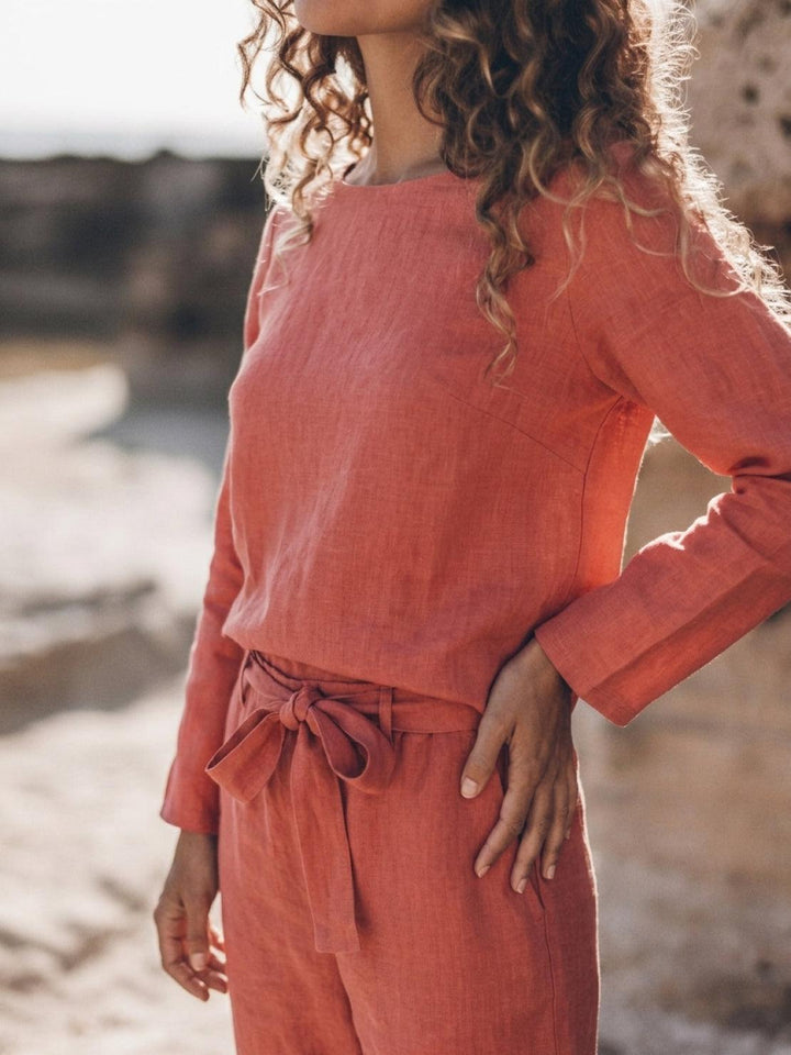 Cotton-Linen Monochrome Capsule coral image 7 