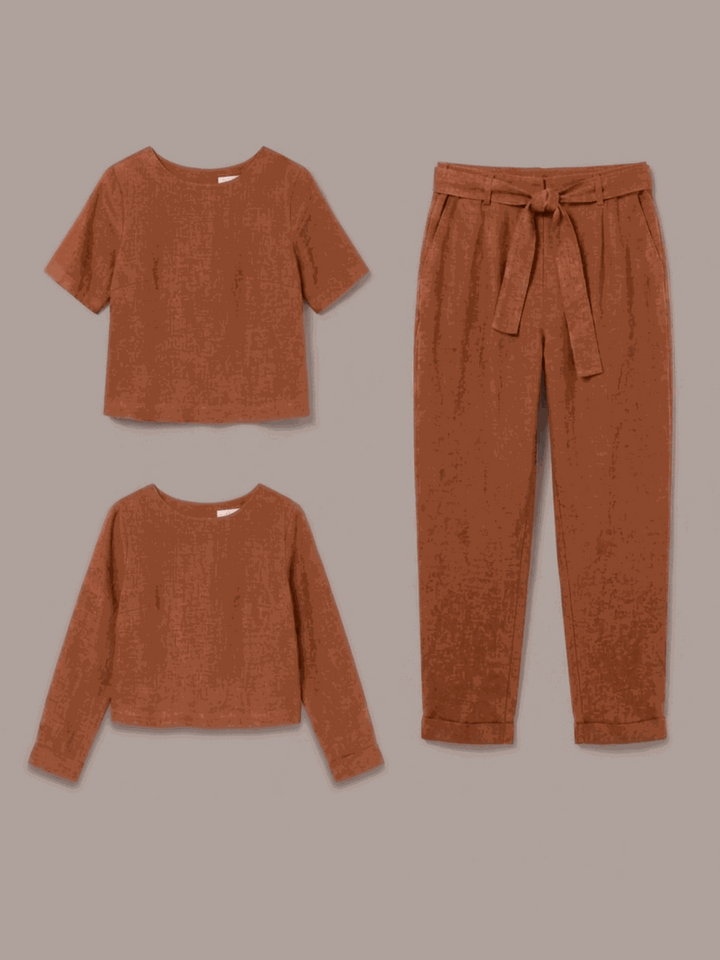 The Everywhere Cotton-Linen Set | Three-Piece Capsule rusty orange image 3 