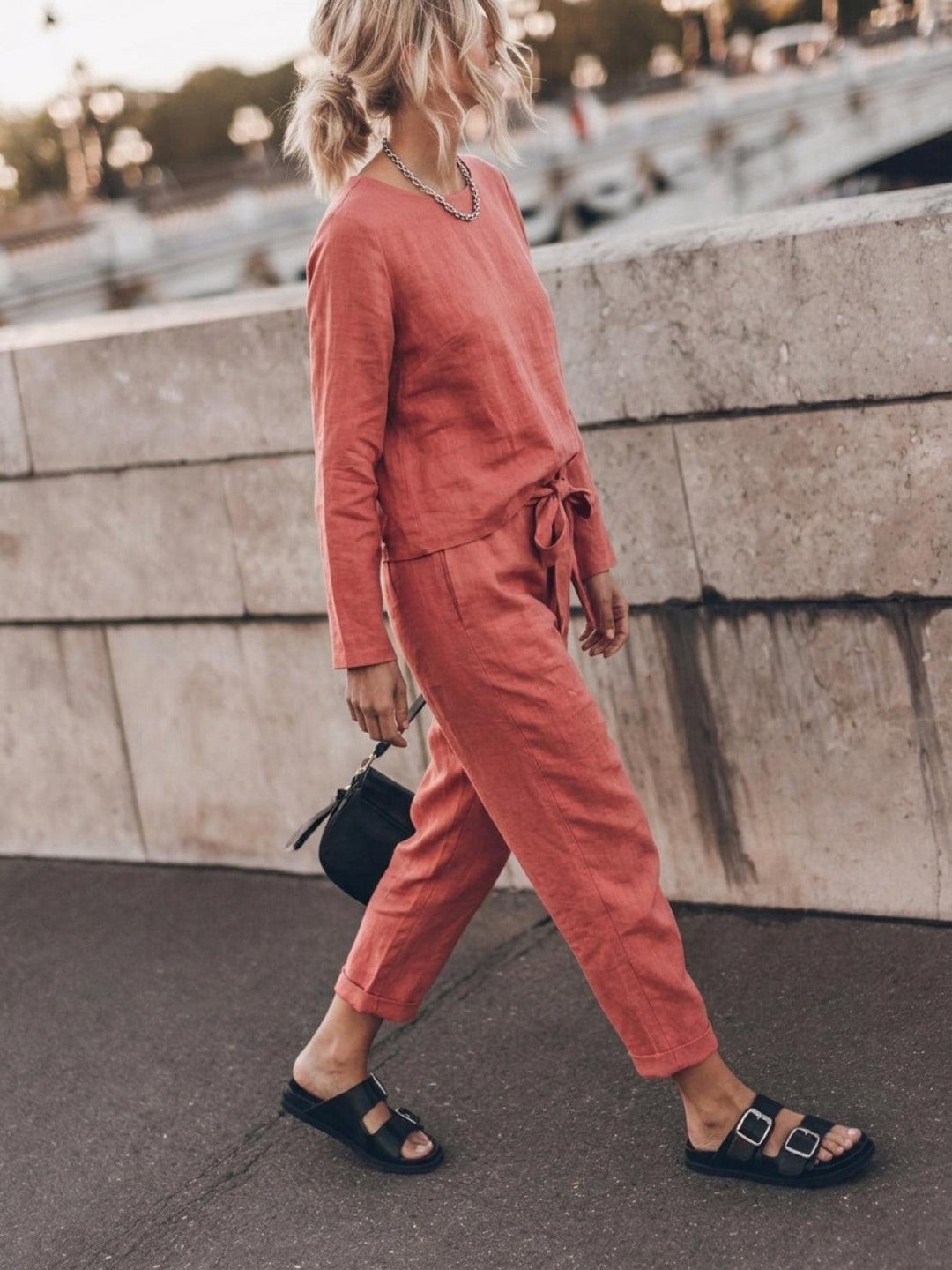 Cotton-Linen Monochrome Capsule coral image 6 