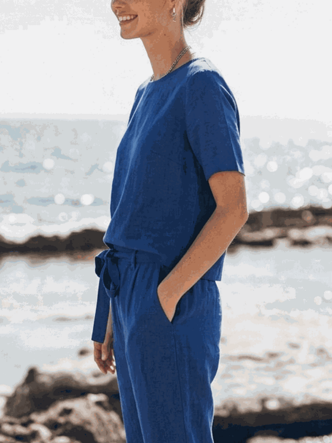The Everywhere Cotton-Linen Set | Three-Piece Capsule royal blue image 2 