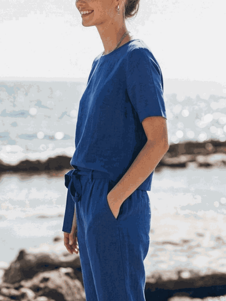 The Everywhere Cotton-Linen Set | Three-Piece Capsule royal blue image 2 