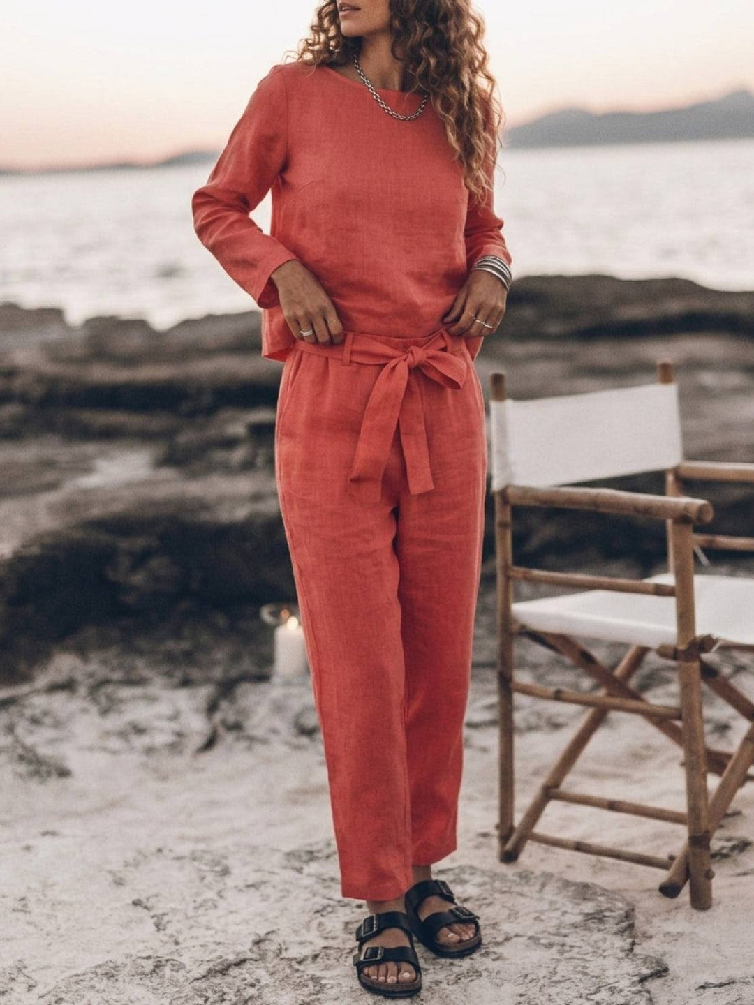 Cotton-Linen Monochrome Capsule coral image 1 