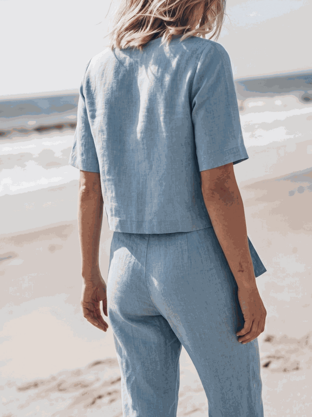 The Everywhere Cotton-Linen Set | Three-Piece Capsule light blue image 3 