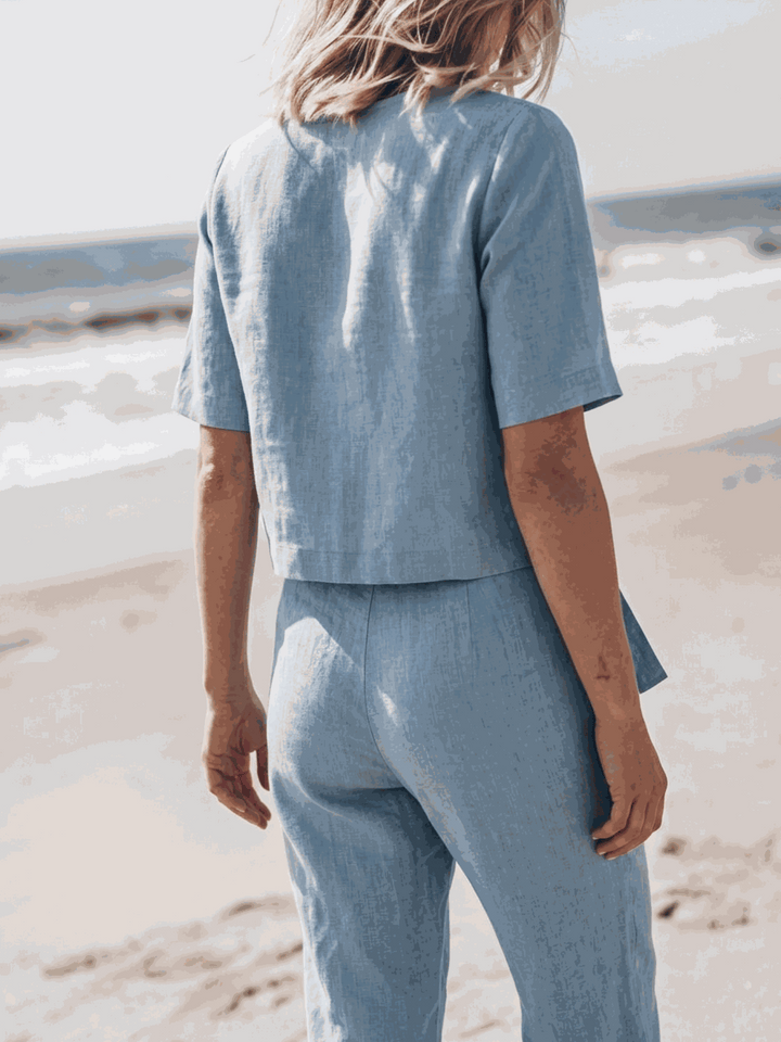 The Everywhere Cotton-Linen Set | Three-Piece Capsule light blue image 3 