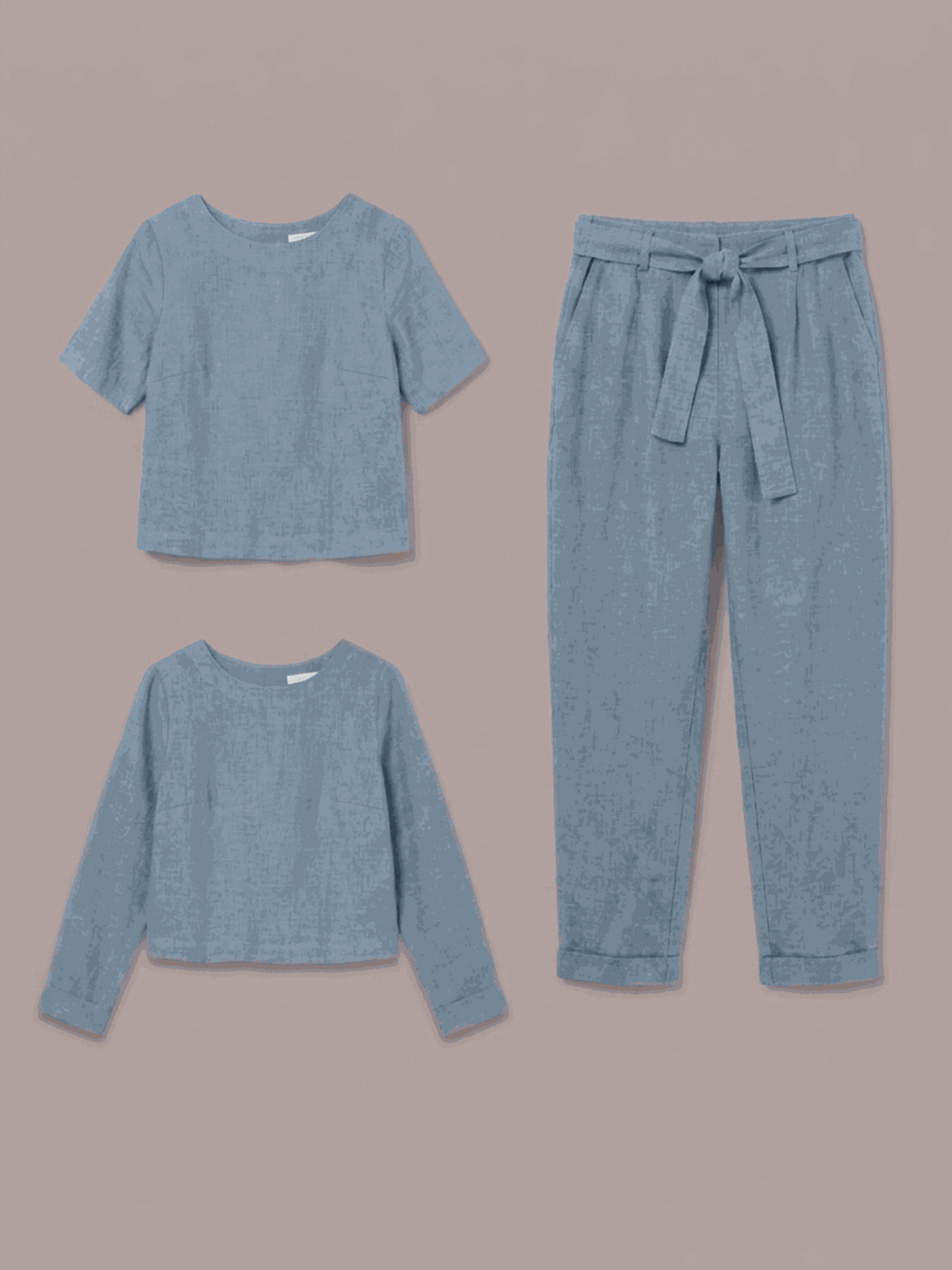 The Everywhere Cotton-Linen Set | Three-Piece Capsule light blue image 2 