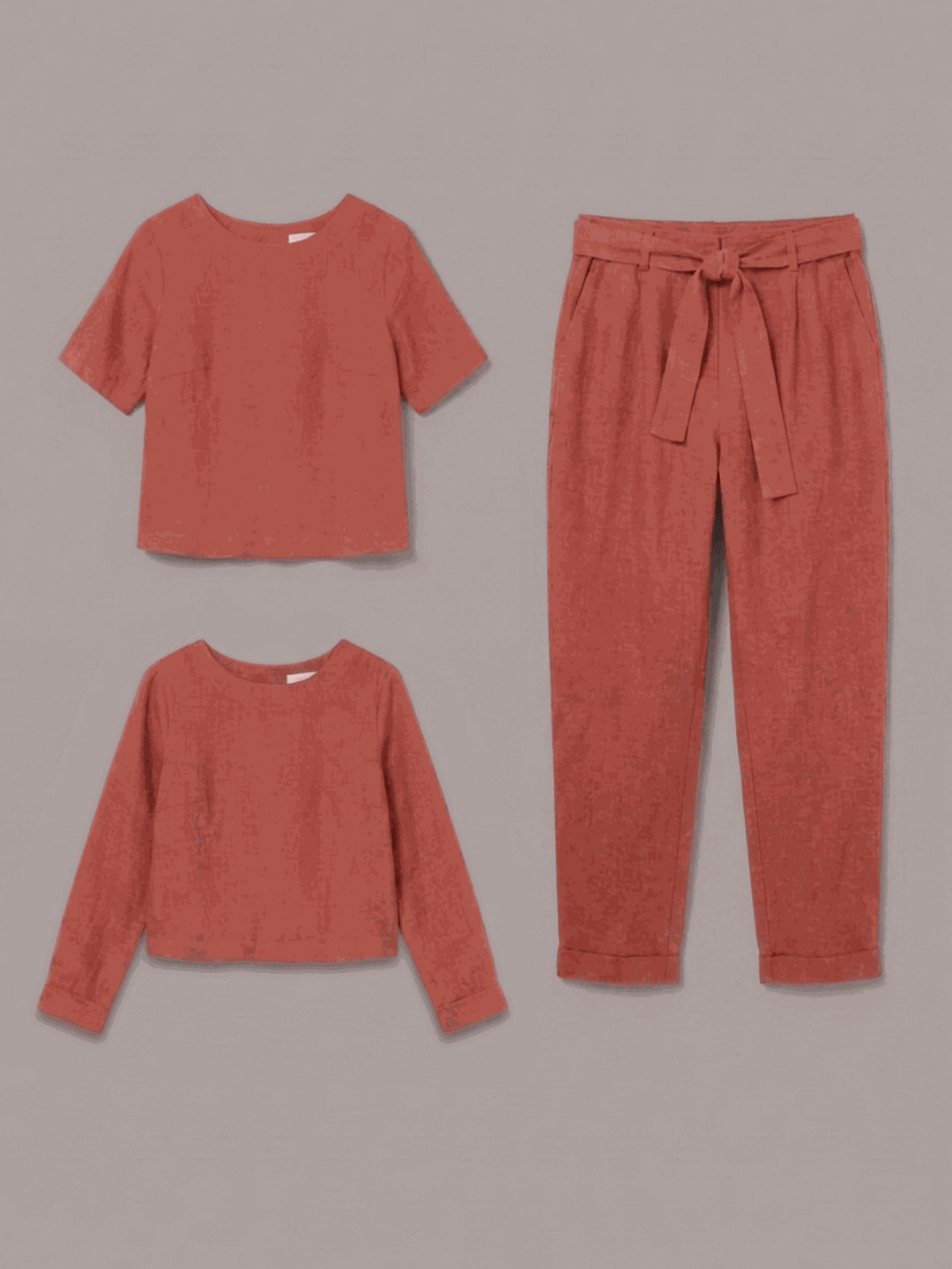 The Everywhere Cotton-Linen Set | Three-Piece Capsule coral image 2 