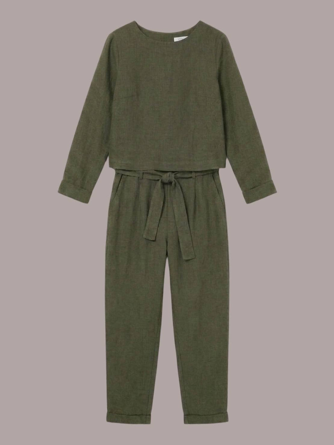 Cotton-Linen Monochrome Capsule army green image 2 
