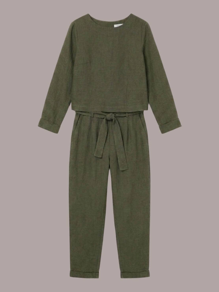 Cotton-Linen Monochrome Capsule army green image 2 